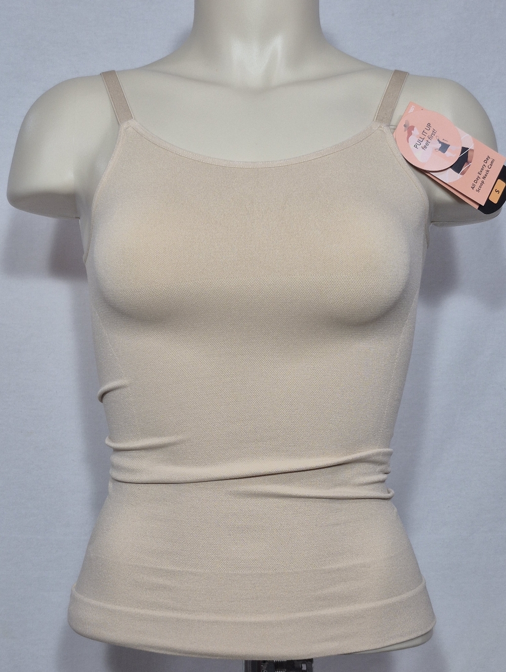 SMALL Shapermint Essentials All Day Every Day Scoop Neck Cami Beige NWT